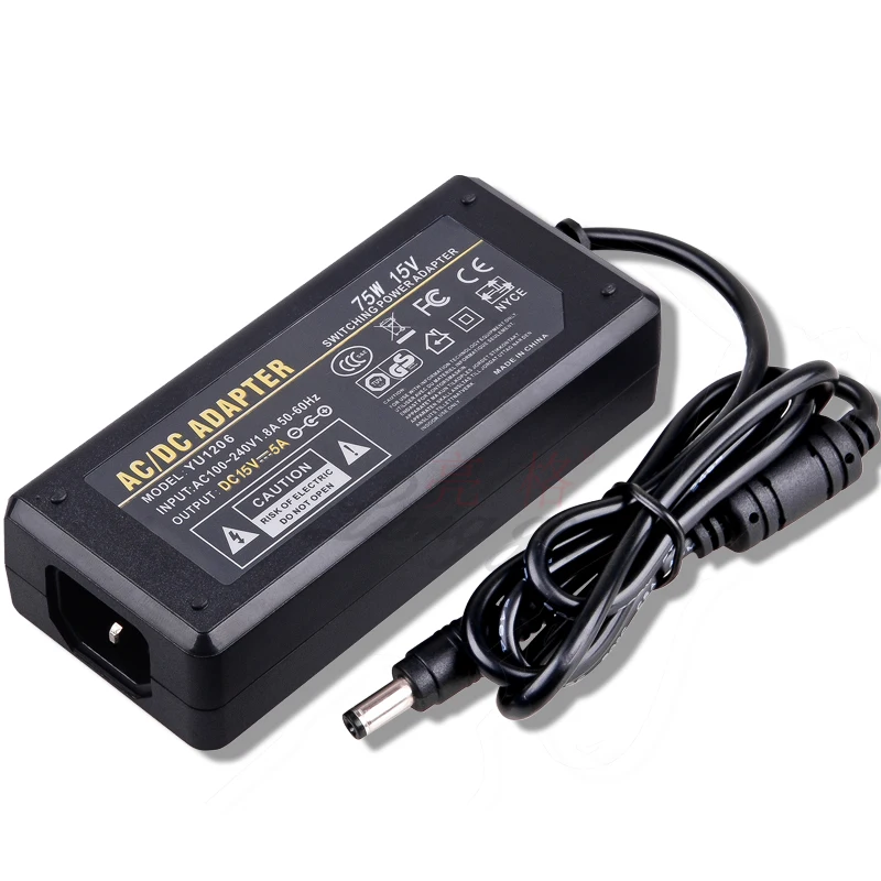 Импульсный источник питания 15V5A AC 100 в 240 DC 15 5A универсальный адаптер светодиодный