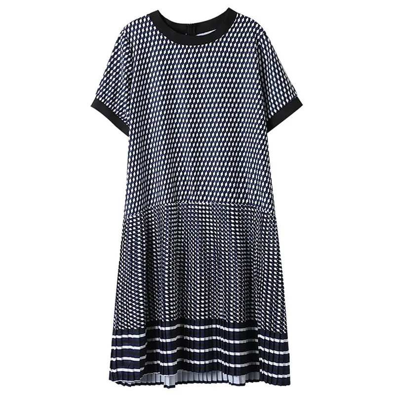 

Woman Fashion Dress Plus Size Summer 2021 New Pleated Casual Oversized Work Pleated Dresses Clothing Female