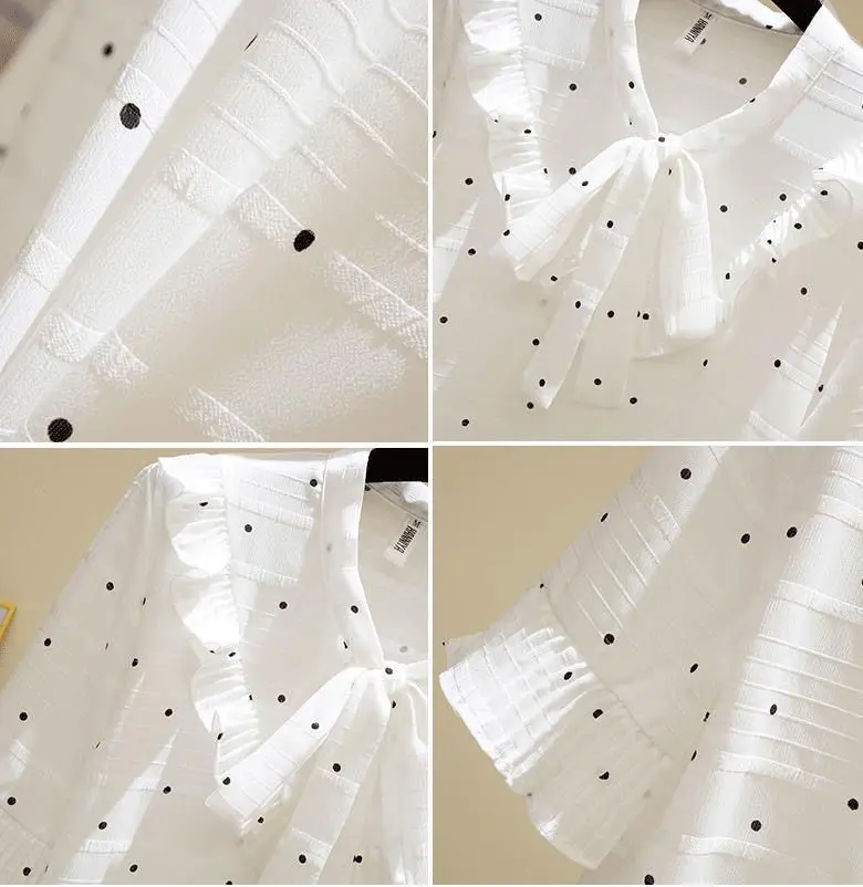 

Summer Pink Women Top Bow Tie Collar Ruffle Short Sleeve Shirt White Office Korean Ladies Blouses Work Womens Tops Blusas Mujer
