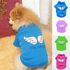 Футболка для маленьких собак с принтом букв ангела, летняя модная дышащая хлопковая майка для щенков, мягкая удобная тонкая рубашка для собак, одежда