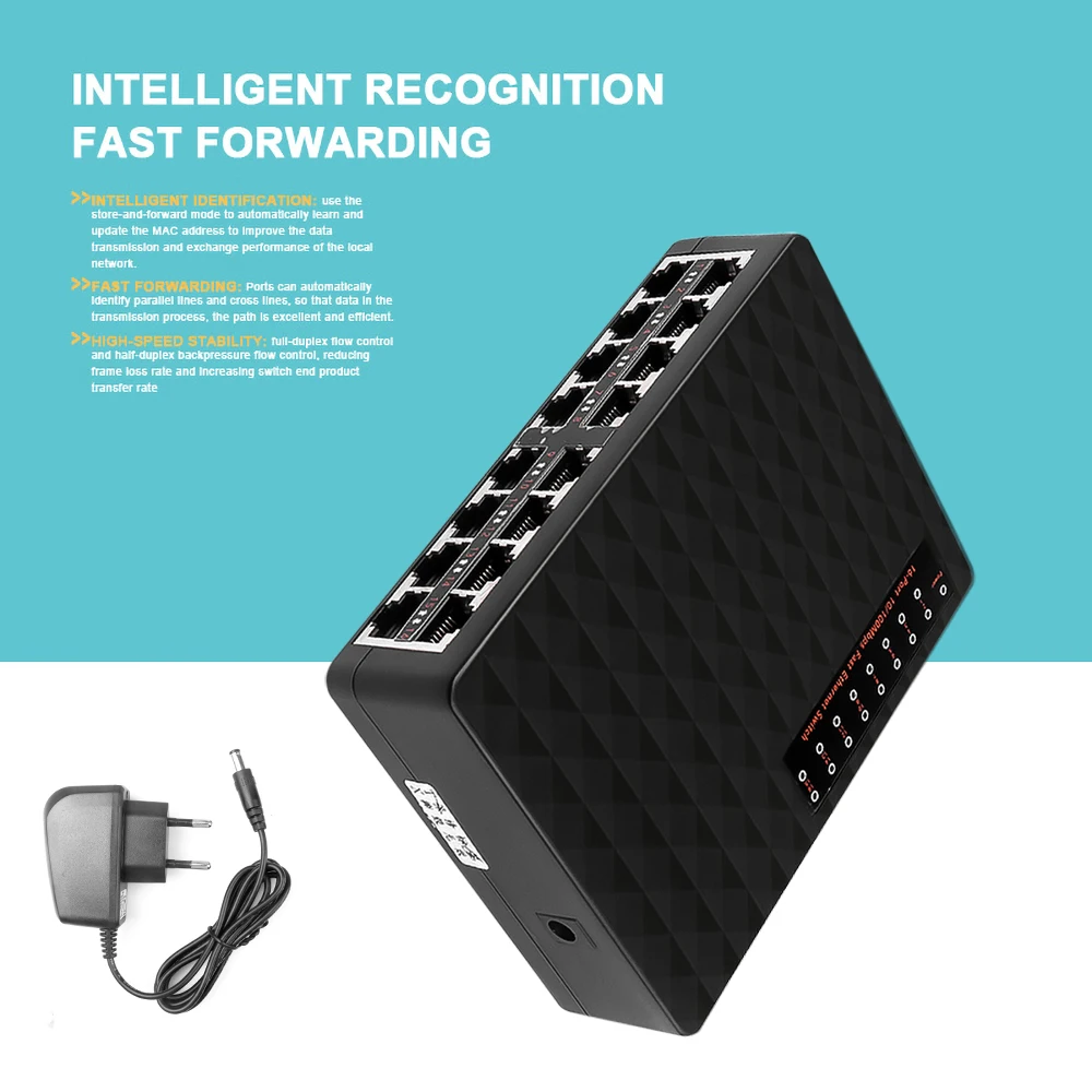 Kebidumei 16 Port Настольный Ethernet коммутатор/сетевой коммутатор Fast LAN Hub/полный или