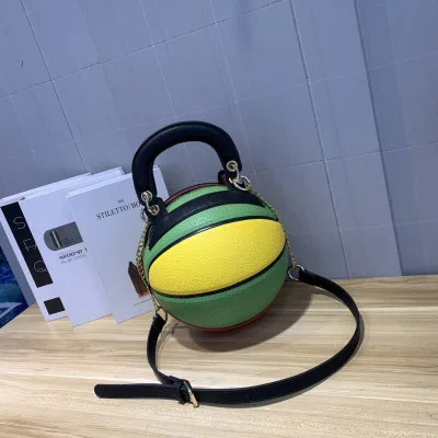 Роскошные Дизайнерские дамские сумочки круглая баскетбольная сумка на цепочке с