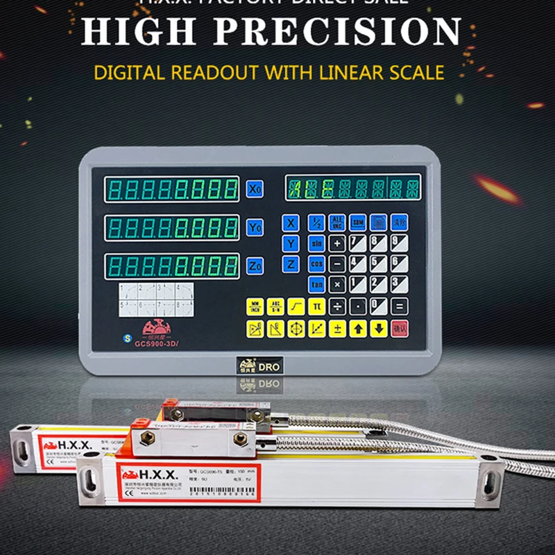 HXX DRO 3 Axis For Mill Lathe Drill EDM Machine Digital Readout Linear Scale Optical Ruler Sensor TTL Between 50mm to 1000mm | Инструменты