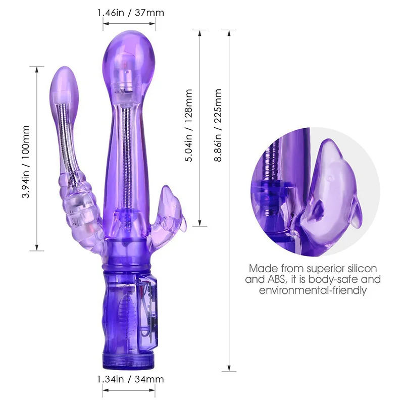 Эротический фаллоимитатор с двойным проникновением Вибраторы гибкий кролик