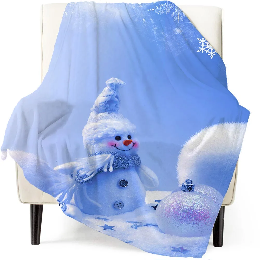 

Christmas snowman flannel double-sided blanket digital printing thick blanket suitable for all seasons