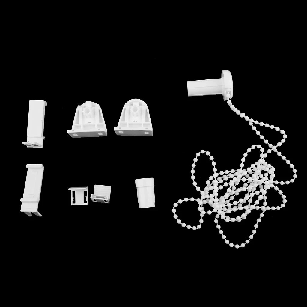 

1 Set Roller Blind Part Bracket with 33.46" Long Bead Chain for 17mm Tube Curtain Rolling Holder Clip Accessories
