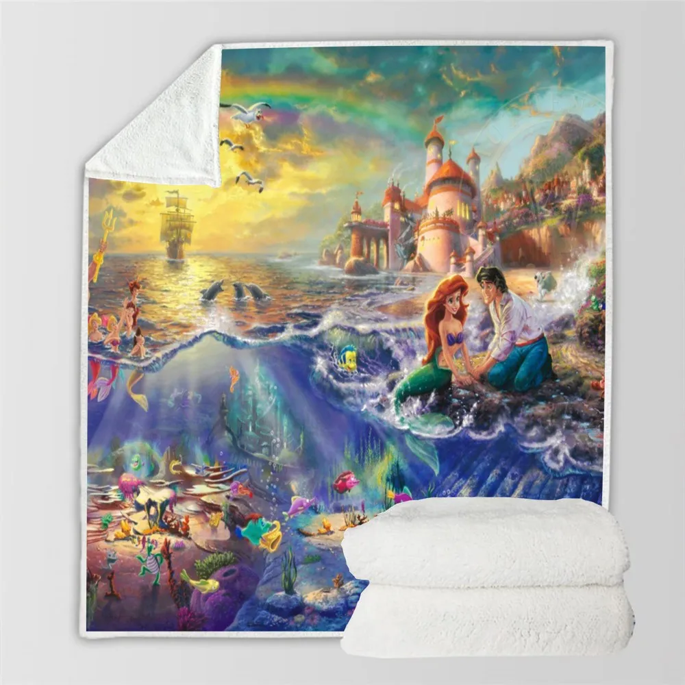 Одеяло из шерпы Красавица и чудовище покрывало Белль принцессы для детей