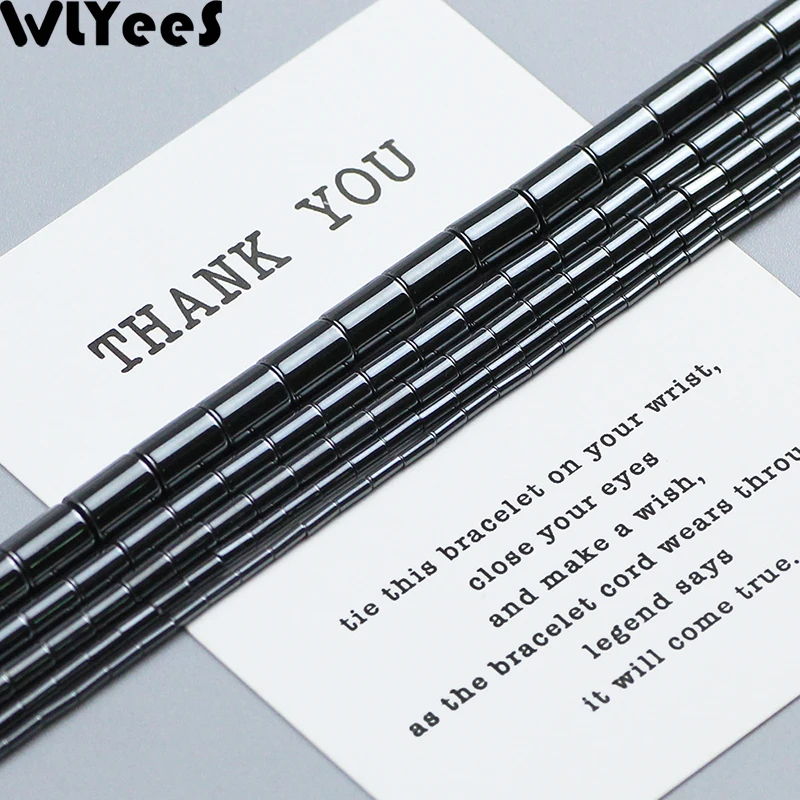 Бусины из гематита натуральный камень длинные цилиндрические Квадратные