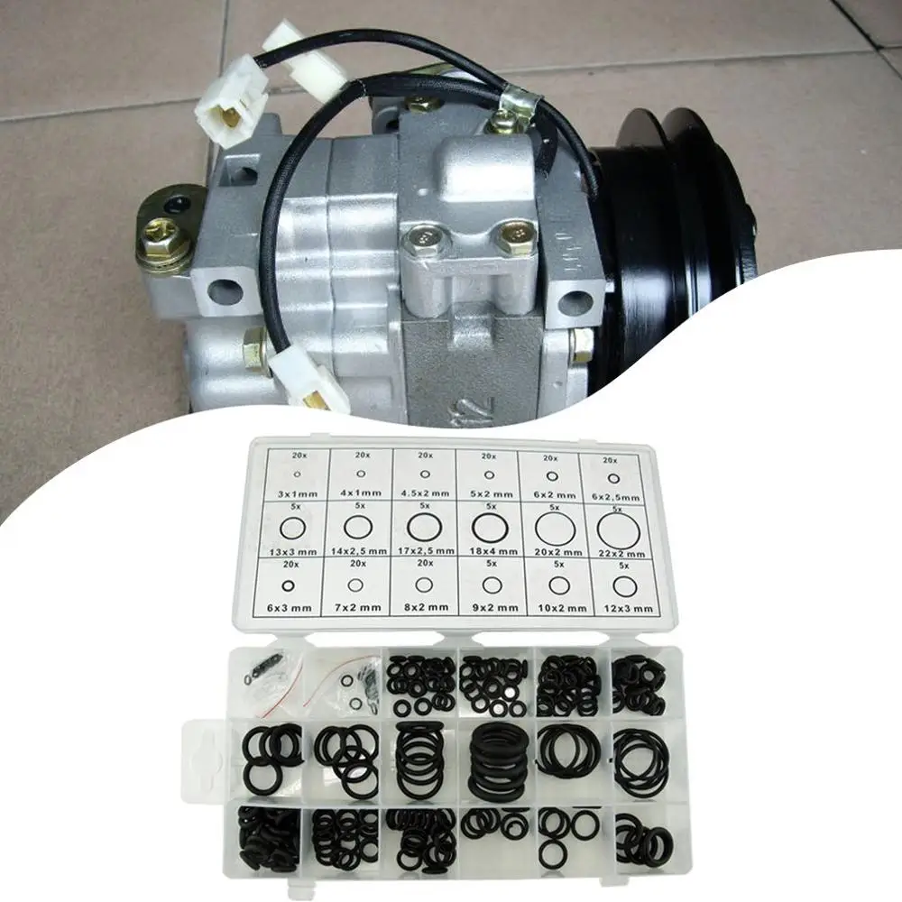 Набор резиновых уплотнительных колец 225 шт./компл. включает в себя пластиковый