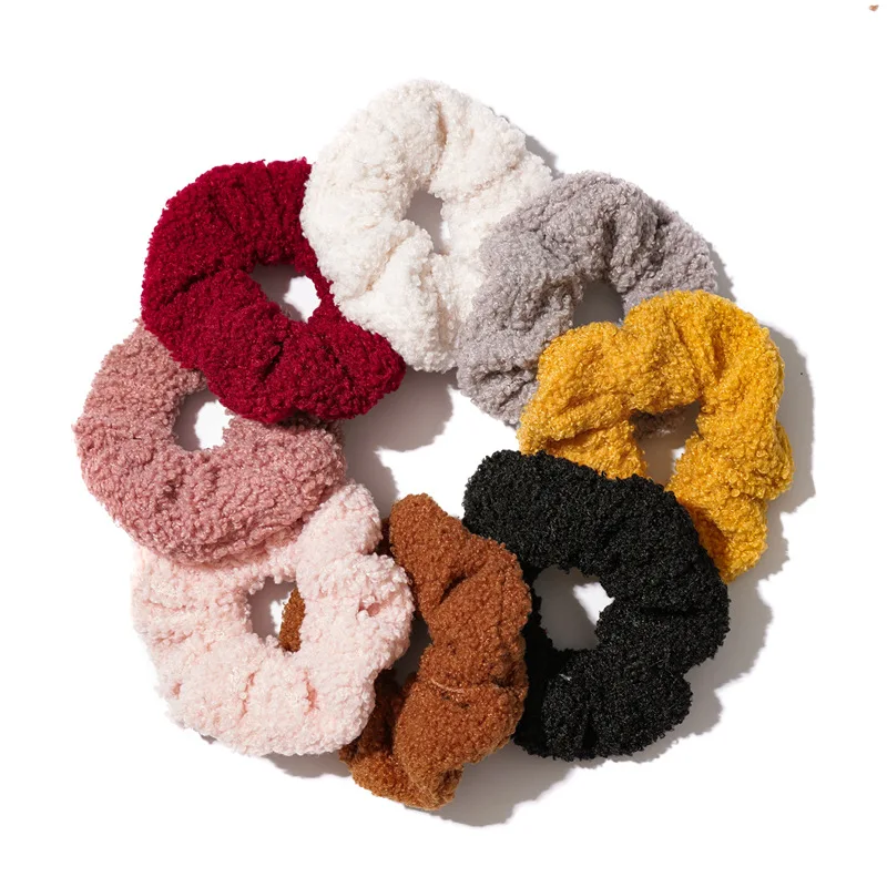 Лидер продаж модные женские зимние аксессуары для волос однотонные тканевые