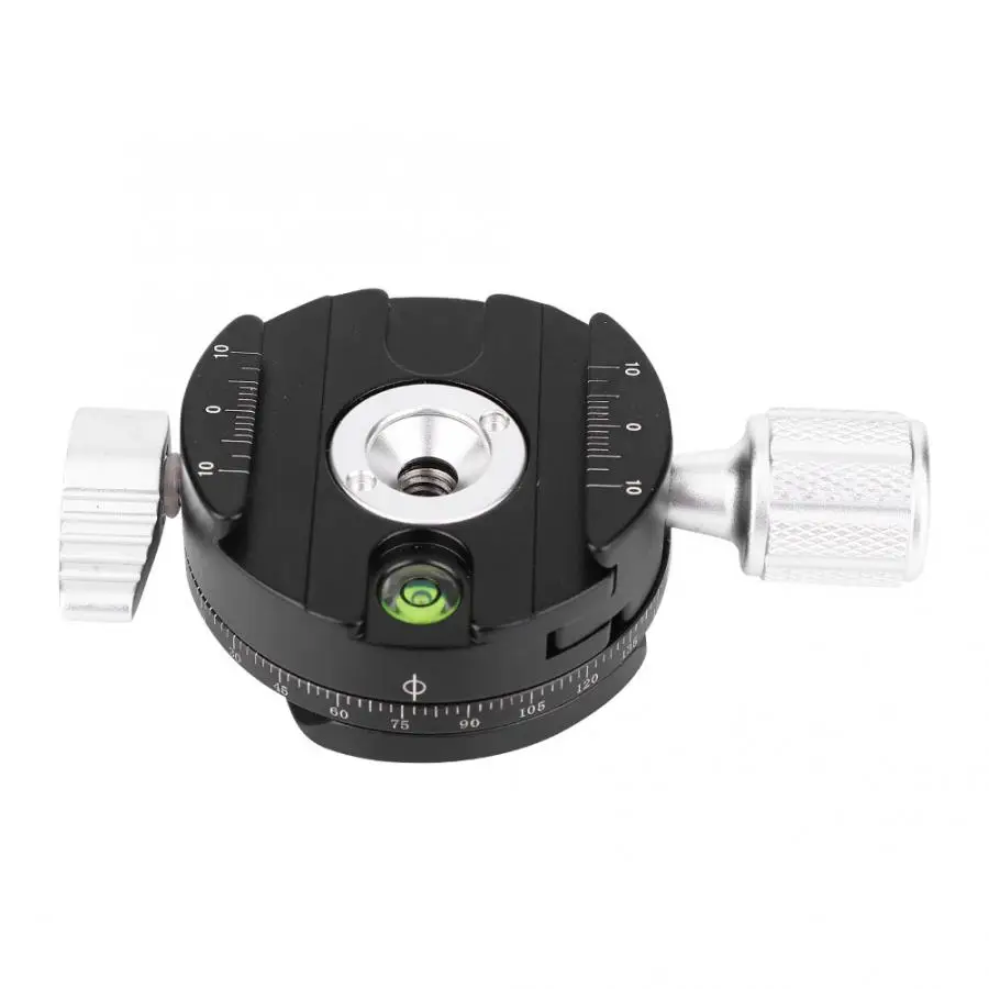 QJ-07 Aluminum Alloy 360 Degree Rotatable Panoramic Tripod Head with Scale Level 1/4 Inch Screw Gimbal | Электроника