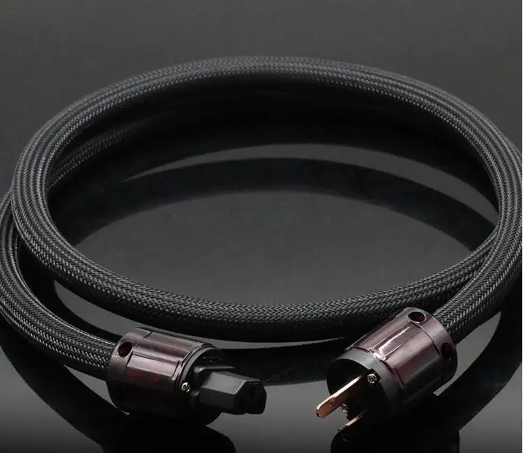Удлинительный кабель питания HIFI из чистой меди черного цвета американский