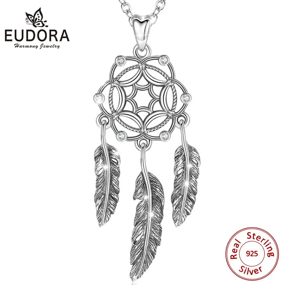 Кулон Ловец снов из серебра 925 пробы с перьями|Подвески| |