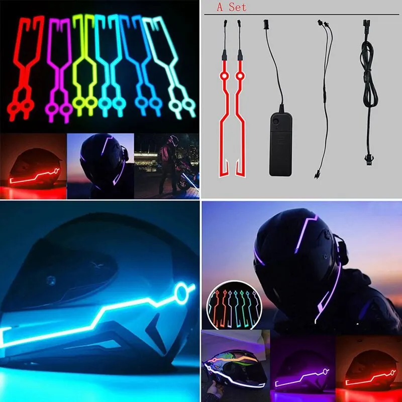 

For Motorcycle LED Night light For Helmet Decoration Cold Lights Strip Kit Riding Signal Accessories Tools Outdoor