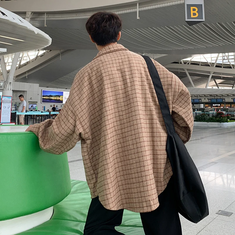 Рубашка Liketkit мужская в клетку Повседневная теплая куртка с хлопковый Фонарь