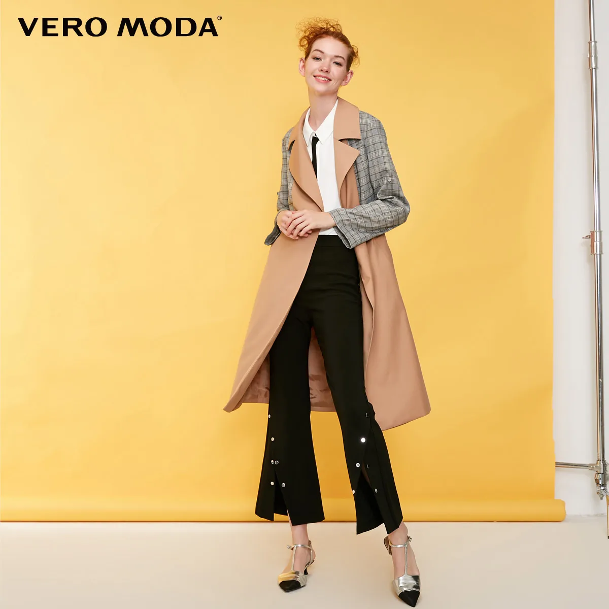 Vero Moda осеннее женское клетчатое длинное пальто парка | 318321545|Женские плащи и
