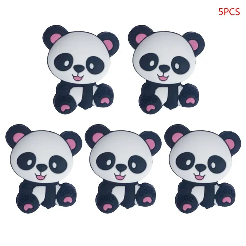

Silicone Beads Cartoon Mini Panda Baby Teether DIY Newborn Molar Teething Toy