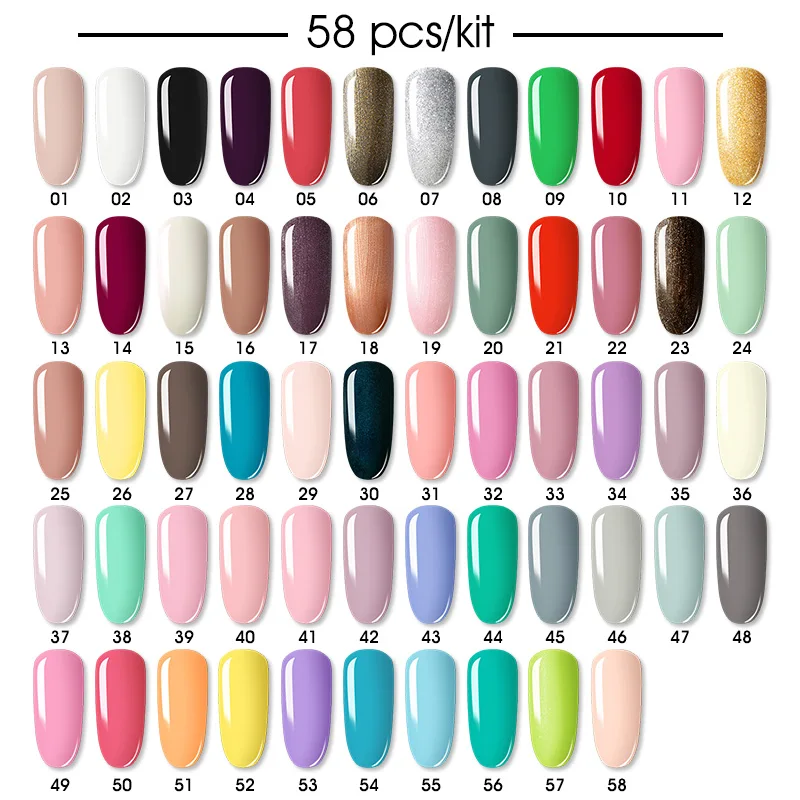 Набор гель лаков ROSALIND 58 шт./лот для ногтей набор маникюра полуперманентные Лаки