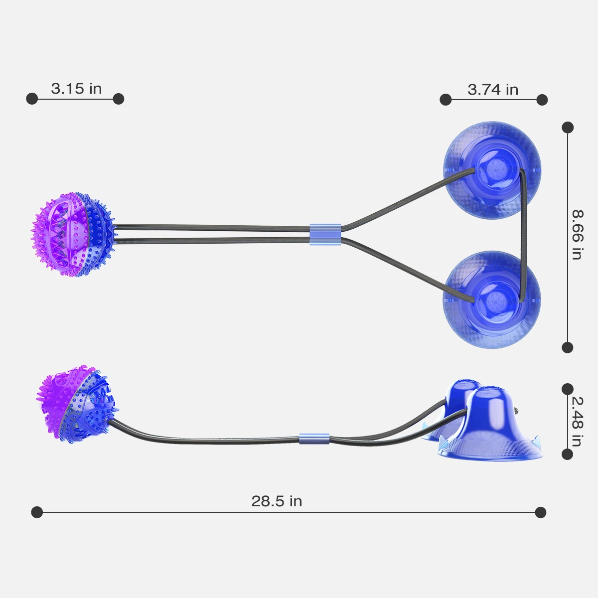 

Dog Interactive Suction Cup Push TPR Ball Toys Elastic Ropes IQ Treat Toys Pet Puppy Supplies Dog Tooth Cleaning Chewing Playing