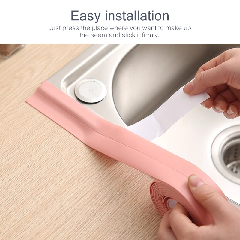 for bathroom kitchen accessories shower bath sealing strip tape caulk strip self adhesive waterproof wall sticker sink edge tape free global shipping