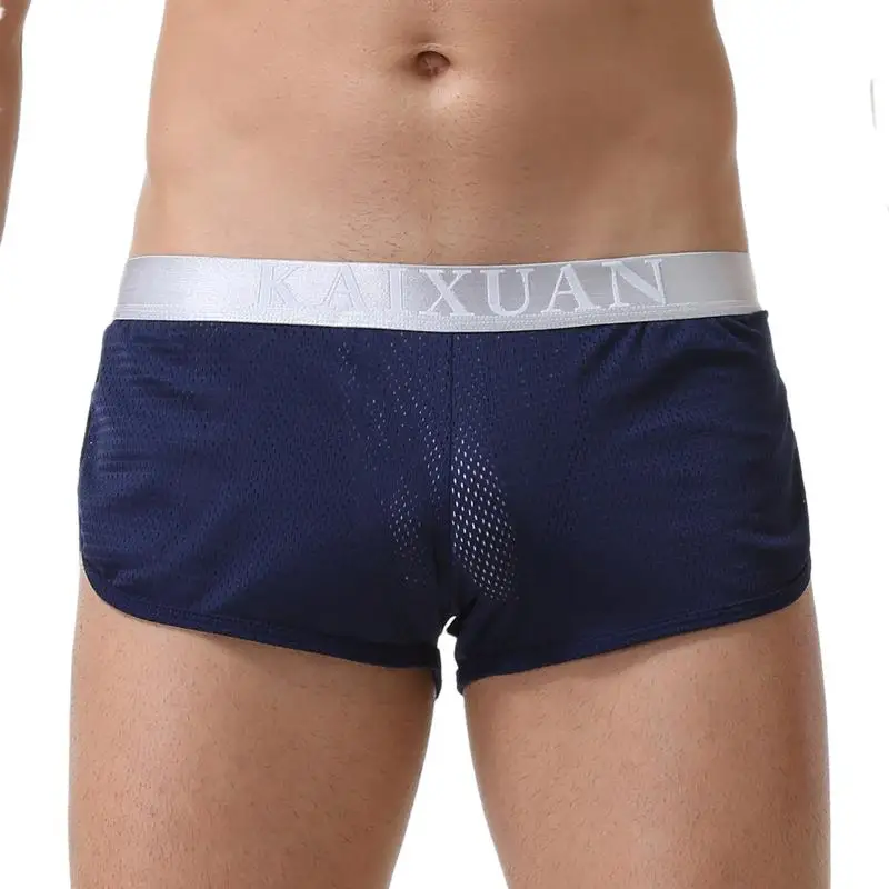 

Men Loose boxer shorts Underwear sexy mesh lingerie Boxers Fashion home underpants home underwear with pouch inside