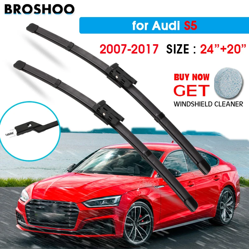 

Car Wiper Blade For AUDI S5 24"+20" 2007-2017 Auto Windscreen Windshield Wiper Blade Window Wash Car Equipped Push Button