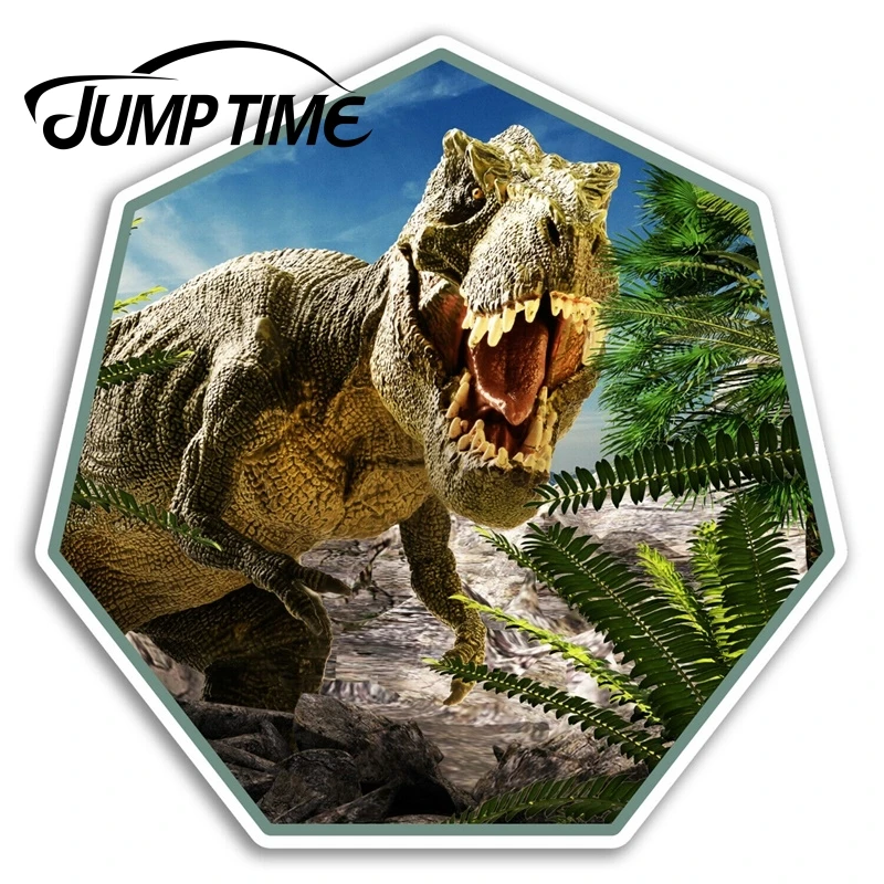 

Время прыжков T-Rex виниловая наклейка динозавр Юрского периода наклейка ноутбук багаж автомобиль ассейсы оконные наклейки автомобильная пл...