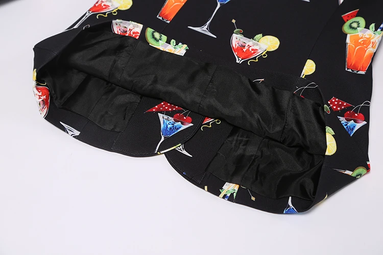SEQINYY Black Blazer Autumn New Fashion Design Long Sleeve Women Wine Glass Printed Female Jacket
