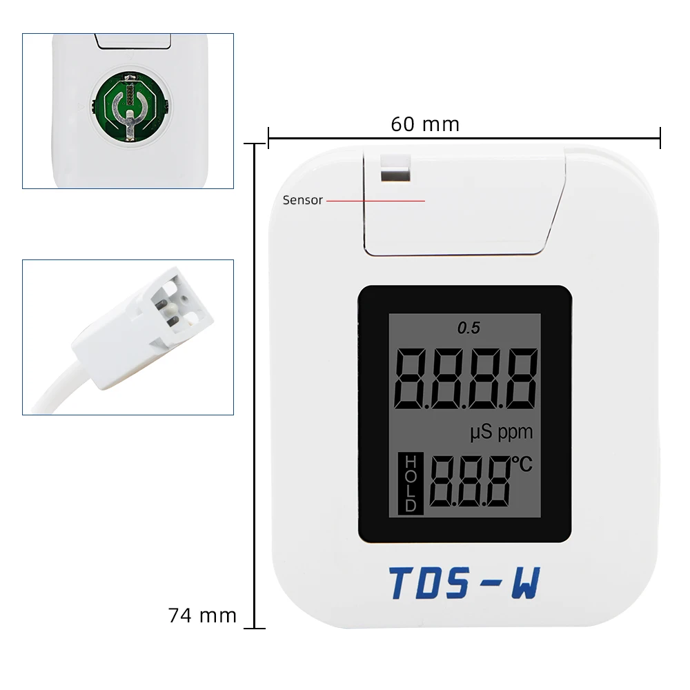 Тестер HM TDS-W TDS цифровой измеритель температуры воды 3 в 1 EC монитор качества для