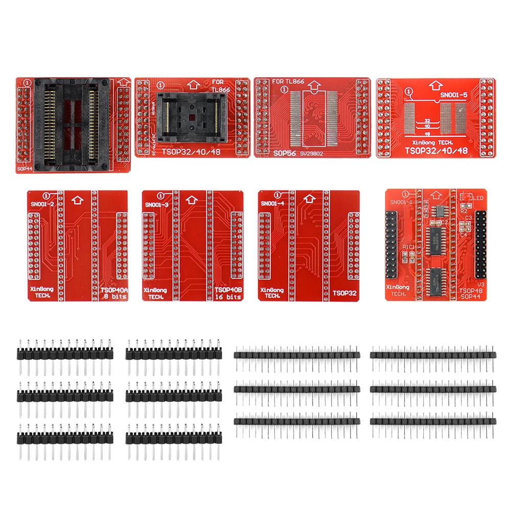 

Оригинальный Новый TSOP32 TSOP40 TSOP48 SOP44 SOP56 комплект адаптеров для MiniPro TL866II Plus Универсальный мини-программатор умный калькулятор