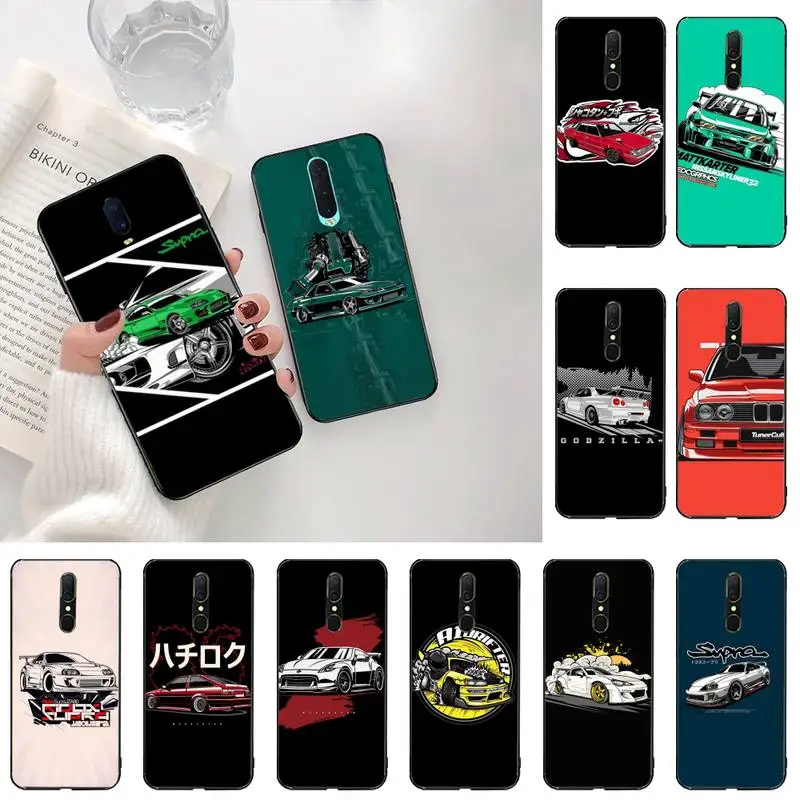 

YJZFDYRM JDM Tokyo Drift Sport Car Luxury Phone Case For Oppo A5 A9 2020 A5S Reno2 z Renoace 3pro Realme5Pro