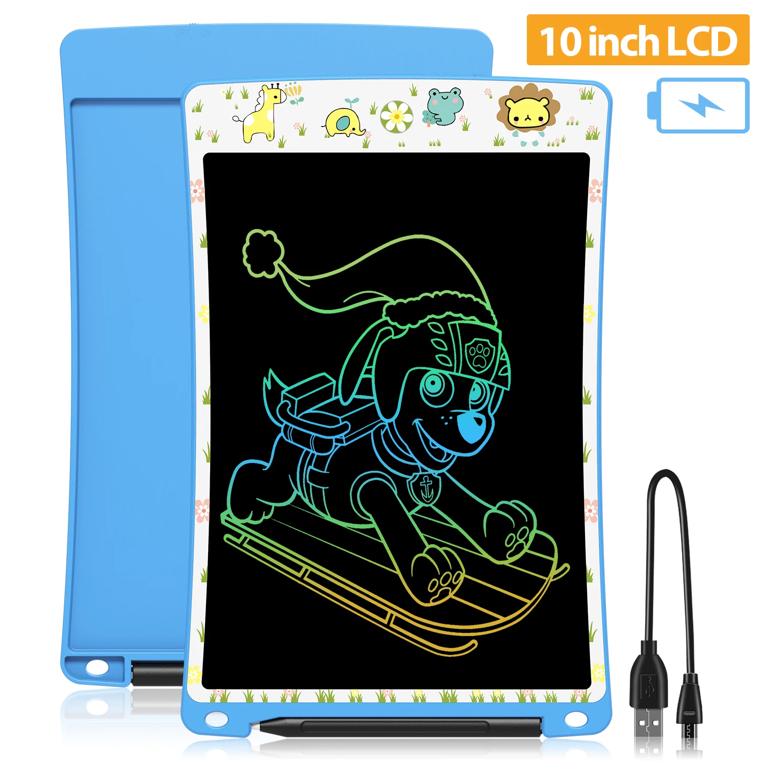 Drawing Board 10 Inch Rechargeable LCD Writing Tablet Electronic Kids Learning Educational Montessori Toys Robot Perfect Gift