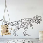Треугольники геометрической формы в виде многоугольника, наклейка на стену динозавр в стиле Парк Юрского периода Дино животных дерево джунгли Наклейка на стену Мальчик номер детской комнаты виниловые обои