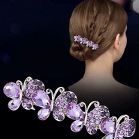 spring clip rhinestone hairpin adult hair accessories female butterfly oriental charm wild elegant back head headdress hairpine6