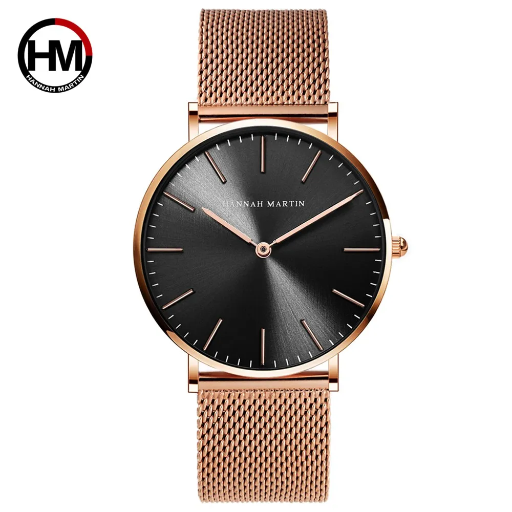New Japan Quartz Movement Stainless Steel Mesh New Top Luxury Waterproof Men Ultra Thin Simple Wristwatch Fashion Casual Watches