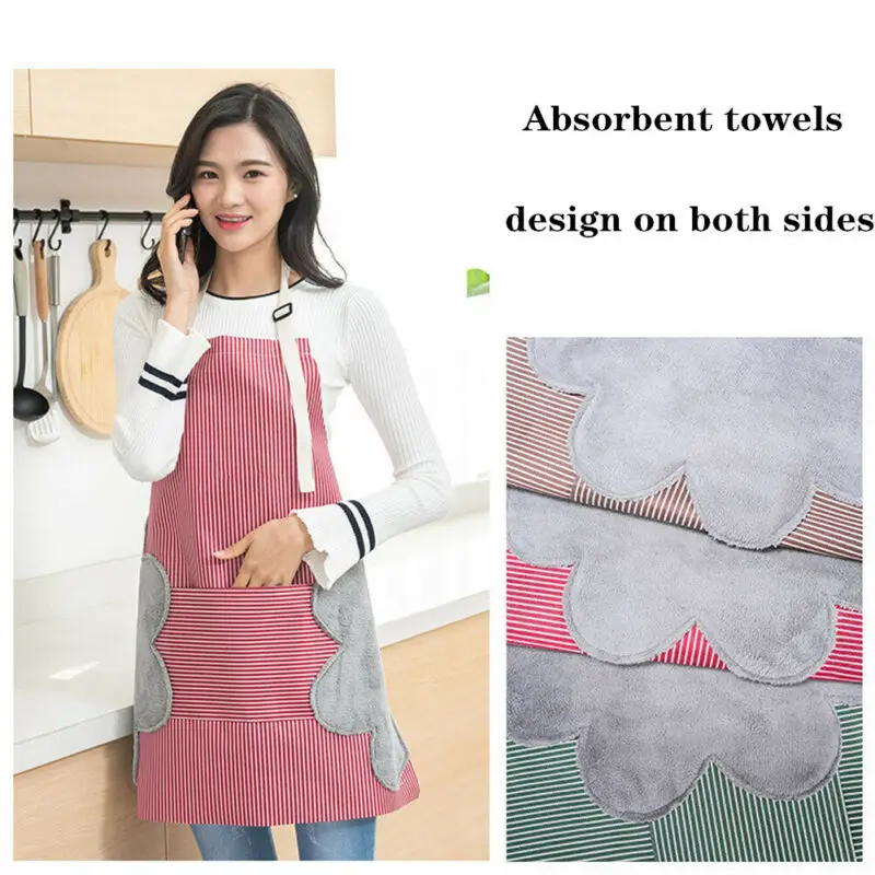 Adjustable Half-length Adult Apron Striped Hotel Restaurant Chef Waiter Kitchen Cook With Pocket For Cooking Baking | Дом и сад