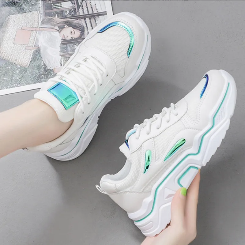 Женская Удобная обувь для бега Розовые кроссовки на массивной платформе LL-35