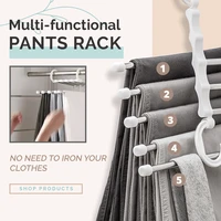 5 in 1 multi function stainless steel folding clothes hanger portable save space closet wardrobe magical trouser shelf dropshipp