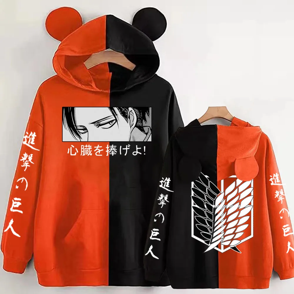 Рождественские толстовки с аниме атака на Титанов для мужчин кавайная уличная