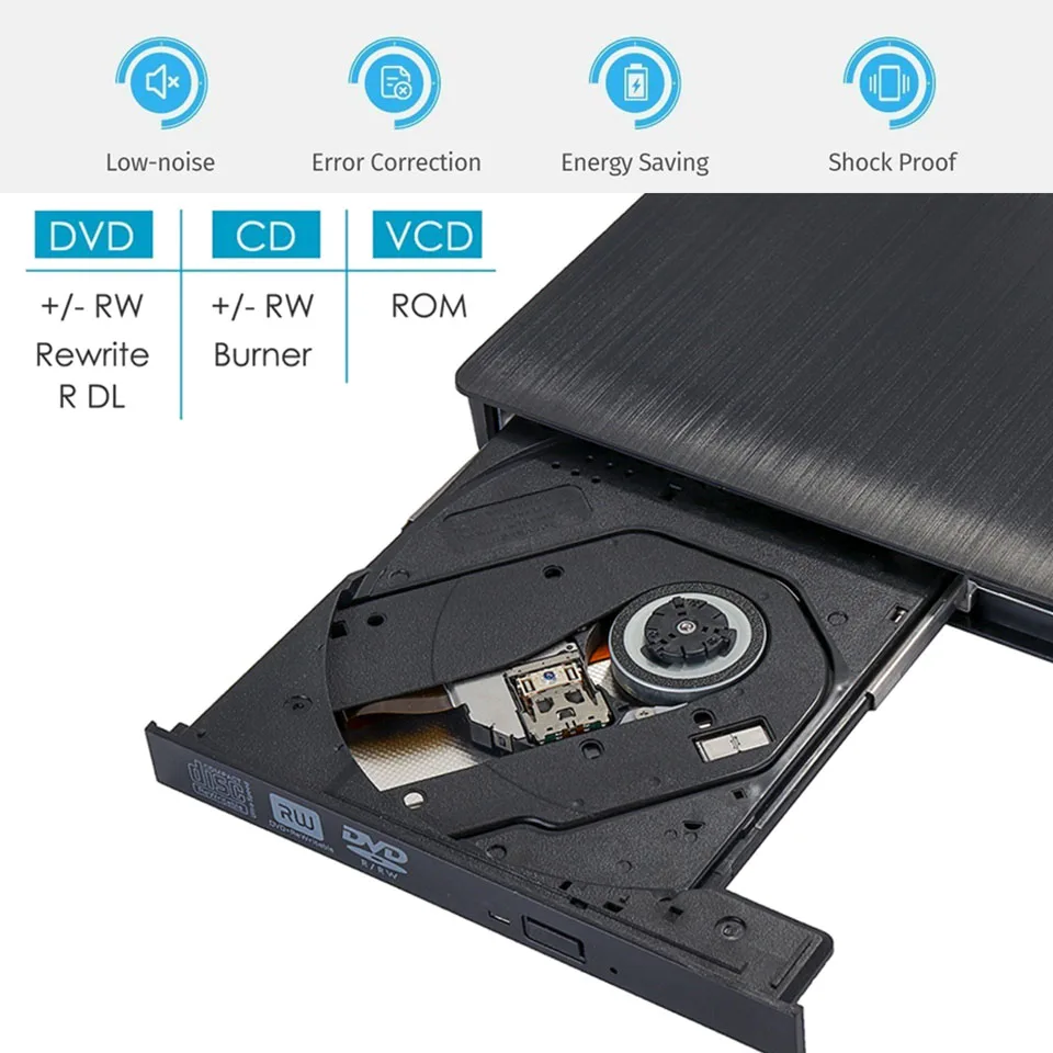 USB 3 0/Type C тонкий внешний DVD RW CD записывающий привод устройство для чтения