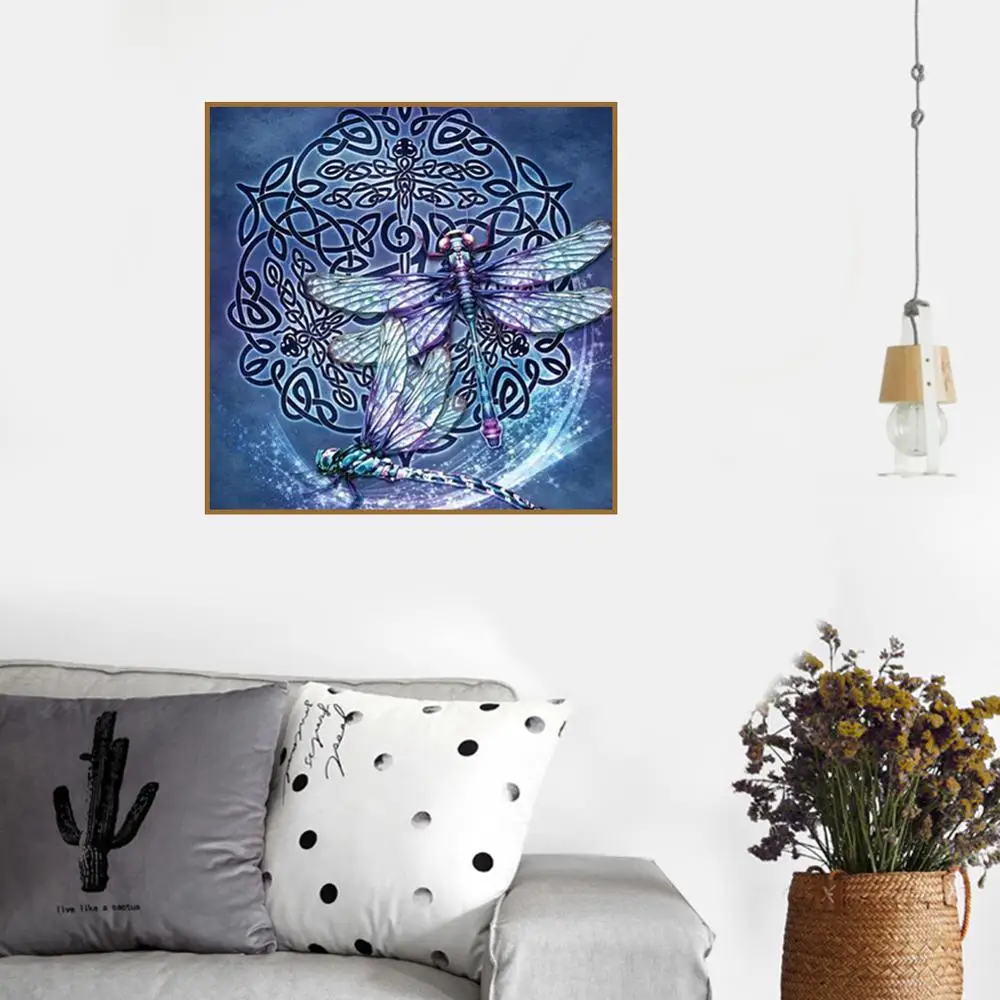 Алмазная мозаика DIY 5D Вышивка крестом Стрекоза набор крестиков сувенир наборы