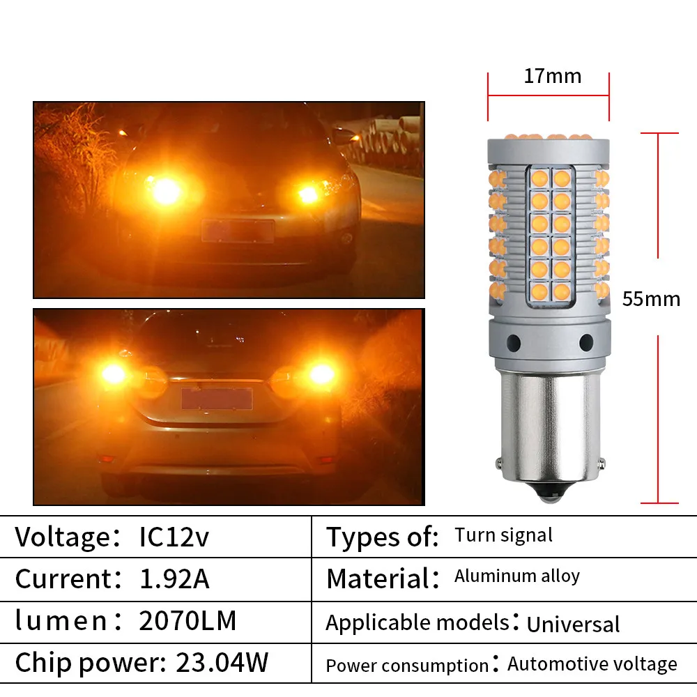 

2pcs Canbus 1156 Ba15s 1157 Bay15d P21 5w Car LED Turn Signal Lamp T20 W21 Power Brake Lamp DRL Reverse Light for Auto 12v White