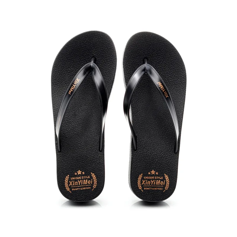 

Women Platform Wedges Flip Flops Outside Summer Clip Toe Solid Beach Slippers Shoes Fashion Anti-skid Pink Flip Flops for Women