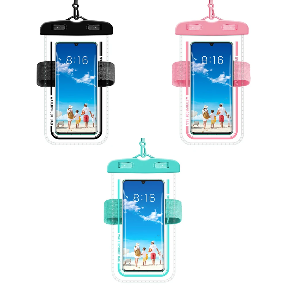 

Waterproof Phone Pouch Drift Diving Swimming Bag Underwater Dry Bag Case Cover For Phone Water Sports Beach Pool Skiing 6 inch