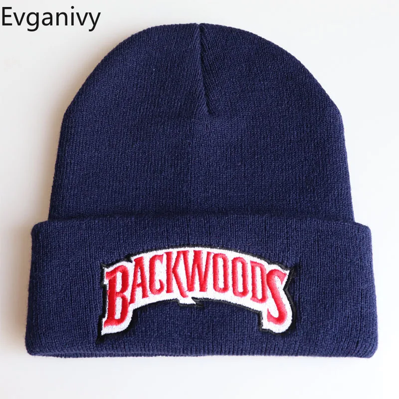 

Black Knitted Beanies Backwoods Lettering Cap Women Winter Hats for Men Warm Hat Fashion Solid Hip-hop Beanie Hat Unisex Caps