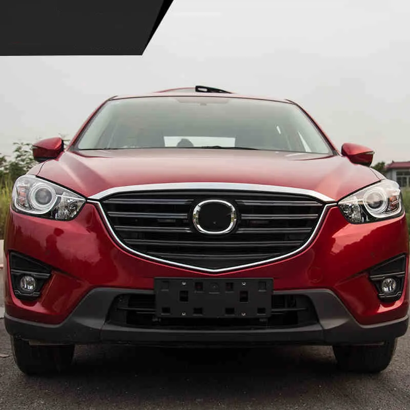 Аксессуары KOUVI для Mazda CX-5 CX5 2015 2016 ABS Хромированная передняя решетка кожуха отделка
