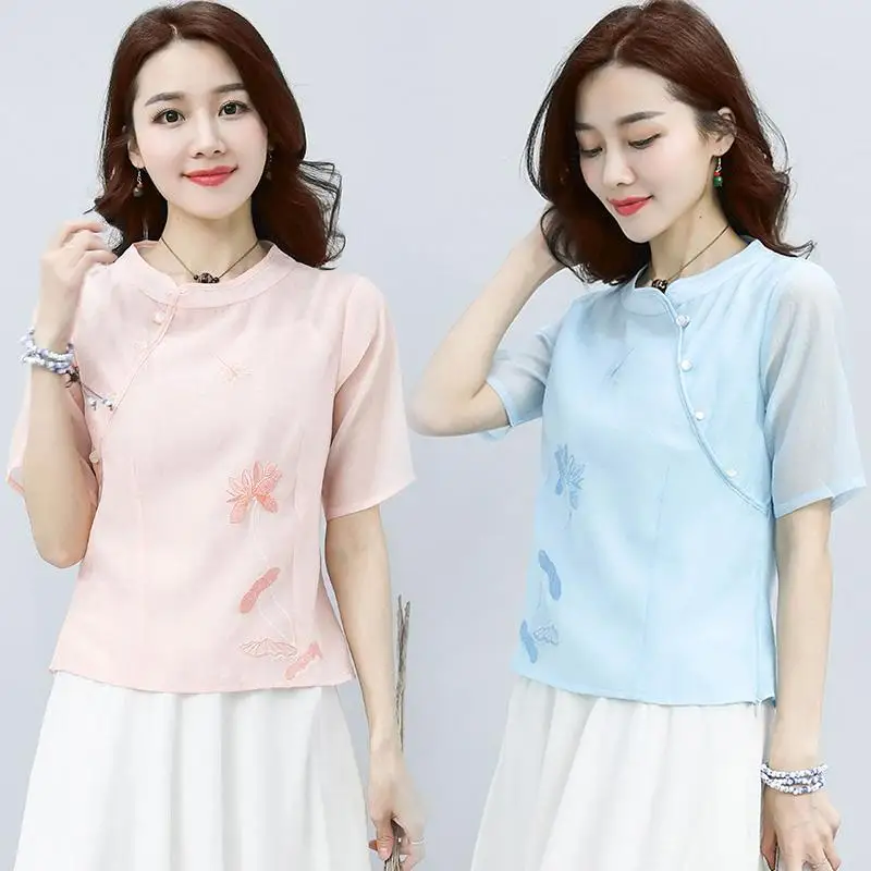 

Summer 2020 short Blue t shirt Women sleeve Top Garment