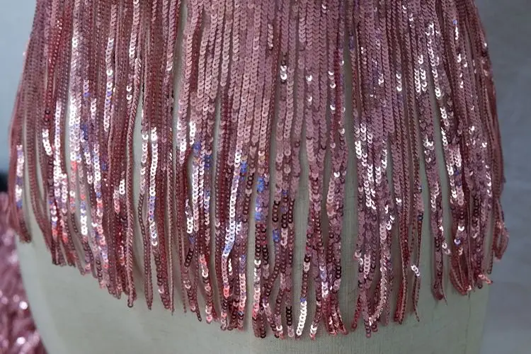 Кружевная отделка ярдом с блестками и кисточками телесного цвета кружевная