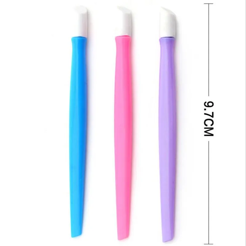 

New 6pcs/lot 9.8Cm Soft Nail Cuticle Pusher Plastic Rubber Pink Color High Quality Nail Tool Set Manicure Accessories