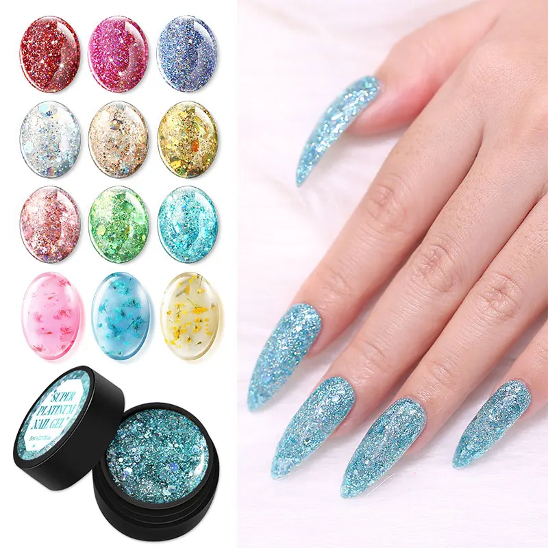 Modelones 4 шт./лот УФ-гель для ногтей platinum блестящий гель замачиваемый долговечные